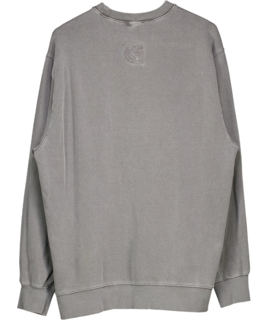 Carhartt WIP Grey Charcoal Embroidered Sweatshirt UK XL