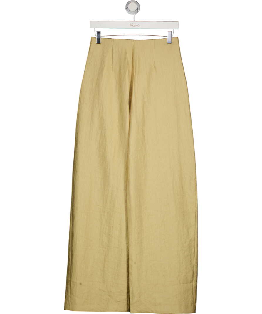 ZARA Metallic Wide-leg Pleated Trousers Zw Collection UK XS