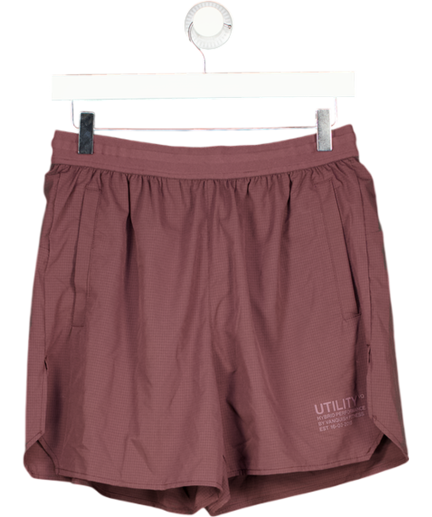 VANQUISH Burgundy Red Utility Performance Shorts UK M