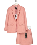 RIVER ISLAND 2-piece Pink Tweed Blazer And Skirt Set UK 6