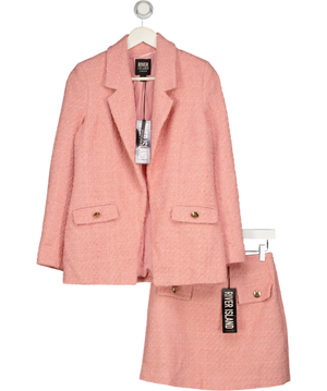 RIVER ISLAND 2-piece Pink Tweed Blazer And Skirt Set UK 6
