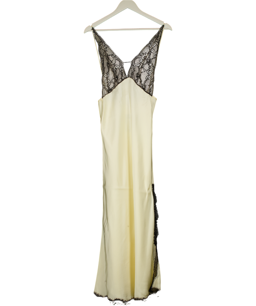 MANGO Selection Cream / Black Satin & Lace Camisole Dress UK S MANGO Selection Cream / Black Satin & Lace Camisole Dress UK S