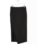 ZARA Black Asymmetric Wrap Detail Midi Pencil Skirt UK S