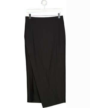 ZARA Black Asymmetric Wrap Detail Midi Pencil Skirt UK S