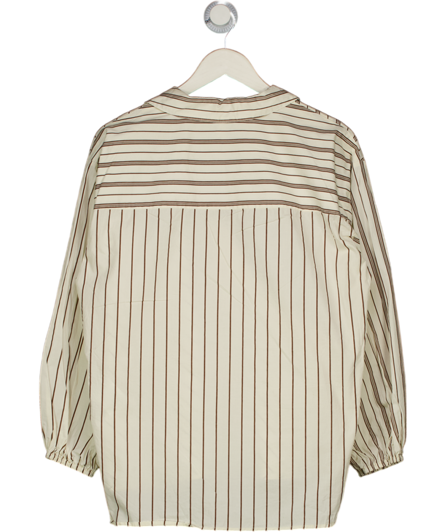 OBJECT Ivroy / Brown Striped Wrap Shirt UK 10