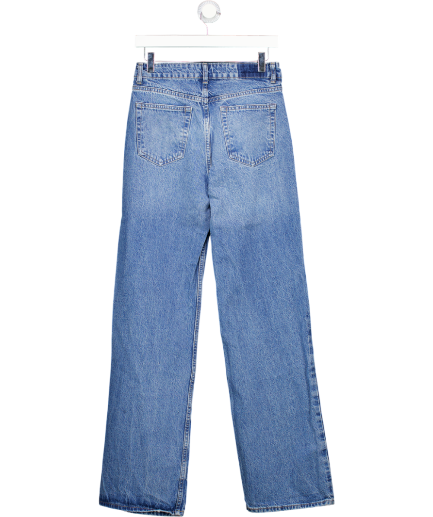 ZARA Blue Wide Leg High Waist Full Length Jeans UK 8