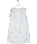SELFWHO Blue Lyocell Cotton Blended Pleated Vest Dress UK S