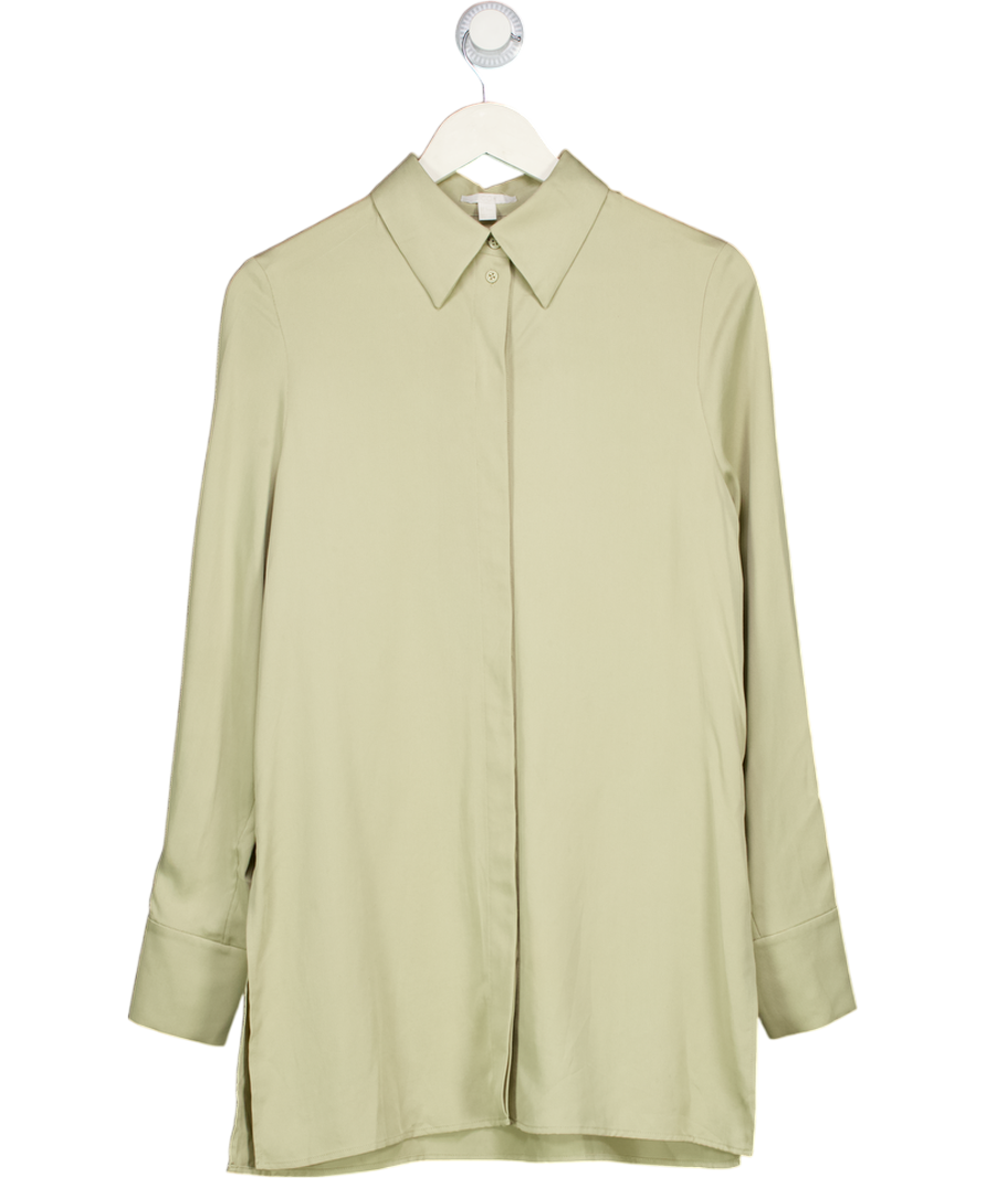 cos Beige Longline Overserized Shirt UK 8
