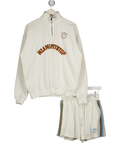 MIAMI PITSTOP 2-piece White Oversize Zip Sweatshirt (uk Xs/s) And Shorts UK M