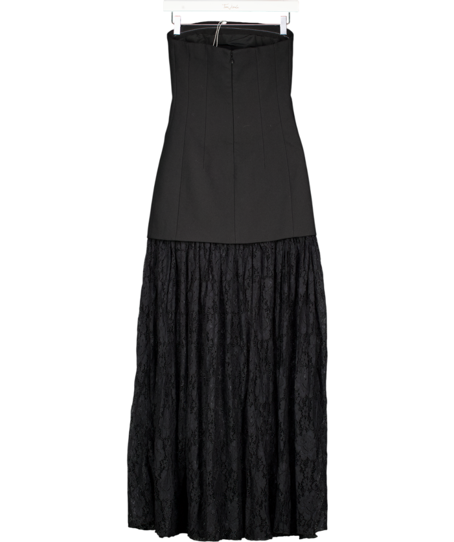 NA-KD Black Bandeau Sculptural Lace Skirt Dress Eu32 UK XXS
