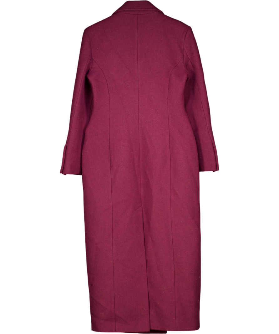 Karen Millen Purple Italian Wool Blend Tailored Fitted Maxi Coat UK 10