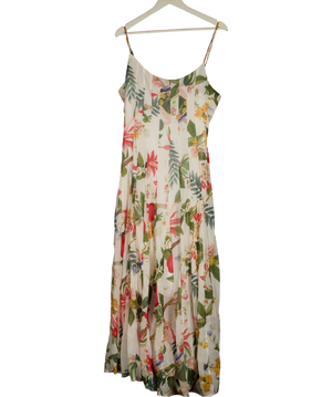 Jardin Vue Multicoloured Floral Pleated Maxi Dress UK M