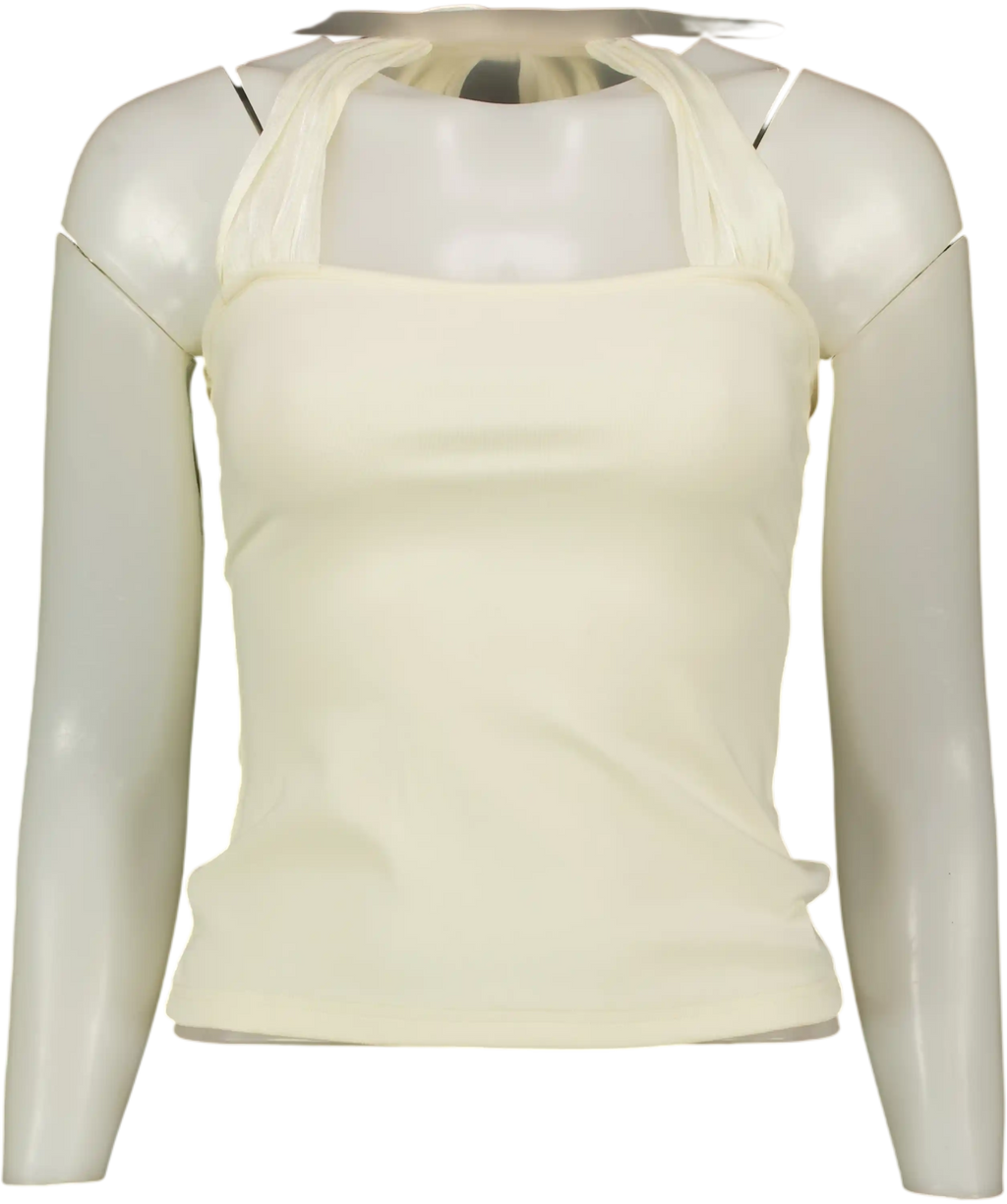 Runway Ticket Cream Halter Neck Top UK S
