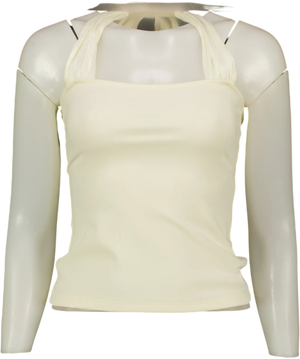 Runway Ticket Cream Halter Neck Top UK S