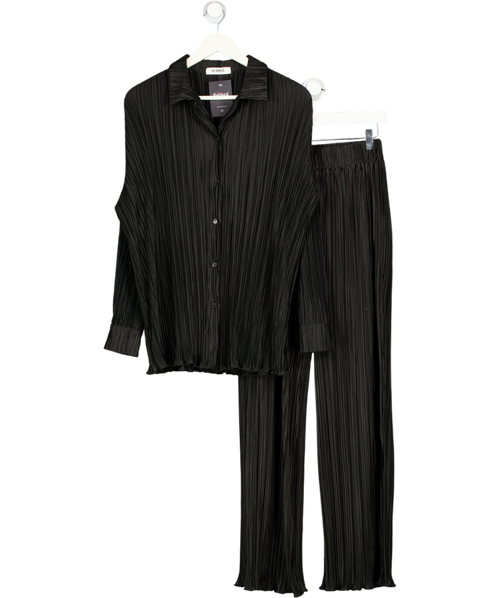 4th & Reckless 2-piece Black Plisse Shirt And Trouser Set UK XS/S