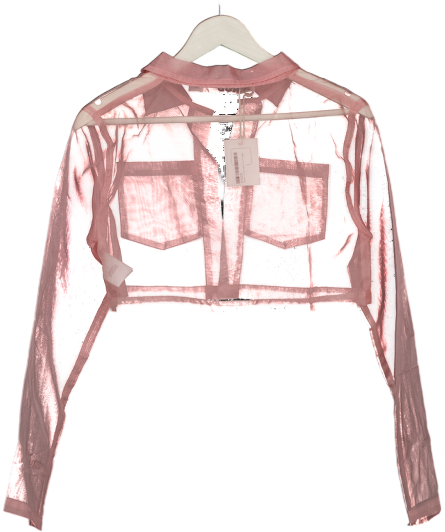 A.R8TD Pink Sheer Long Sleeve Top UK L