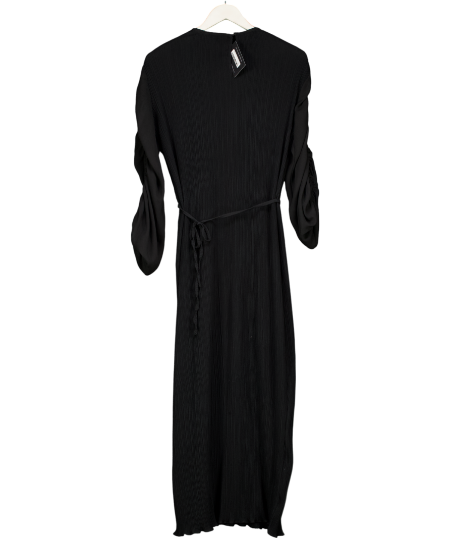 Never Fully Dressed Black Ruched Sleeve Bon Plisse Dress UK 10