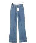 MERLETTE NYC Mid Blue Wash Beacon High Rise Straight Leg Seam Front Jeans W24