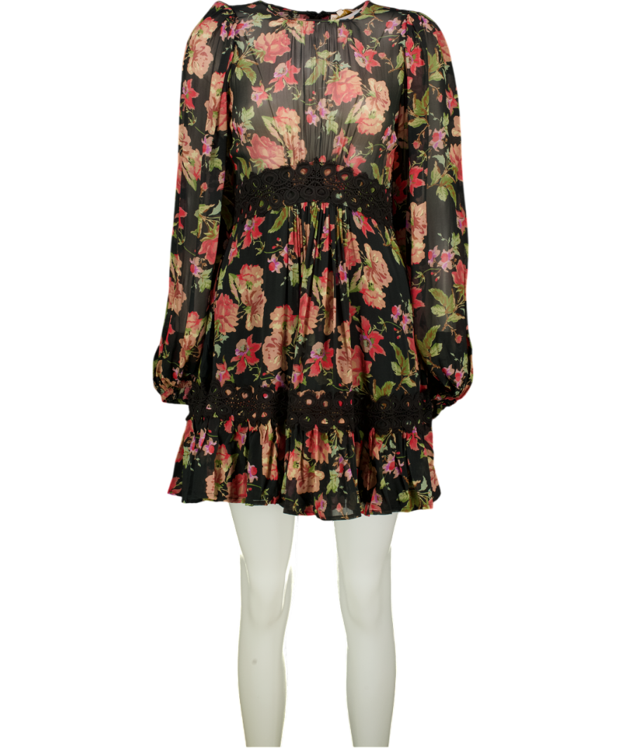 byTIMO Black Georgette Lace Minidress Midnight Blush UK XS