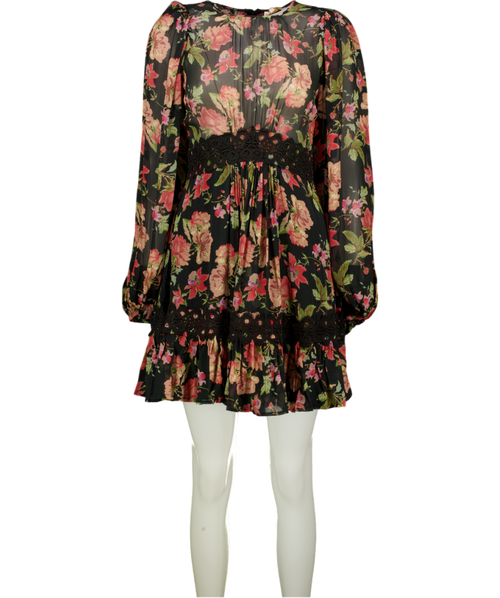 byTIMO Black Georgette Lace Minidress Midnight Blush UK XS
