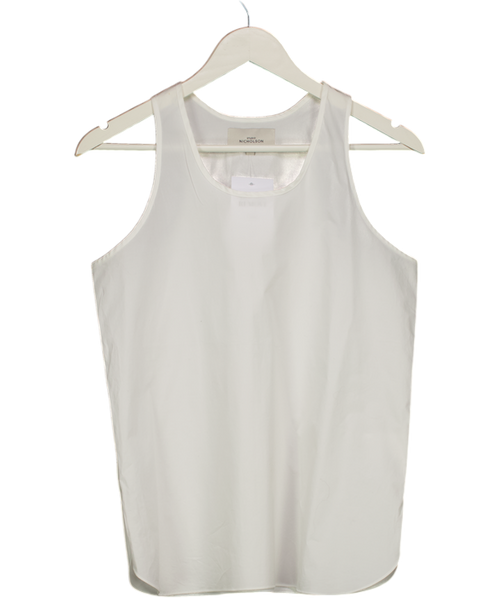 Studio Nicholson White B859 Sleeveless Cotton Scoop Neck Tank UK 6
