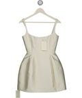 DE LA VALI Cream Lola Satin-twill Mini Dress UK 6