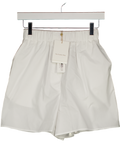 THE FRANKIE SHOP White Lui Cotton-poplin Embroidered Logo  Shorts UK XS