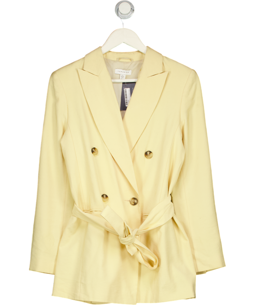 TOPSHOP Butter Yellow Belted Blazer UK 4