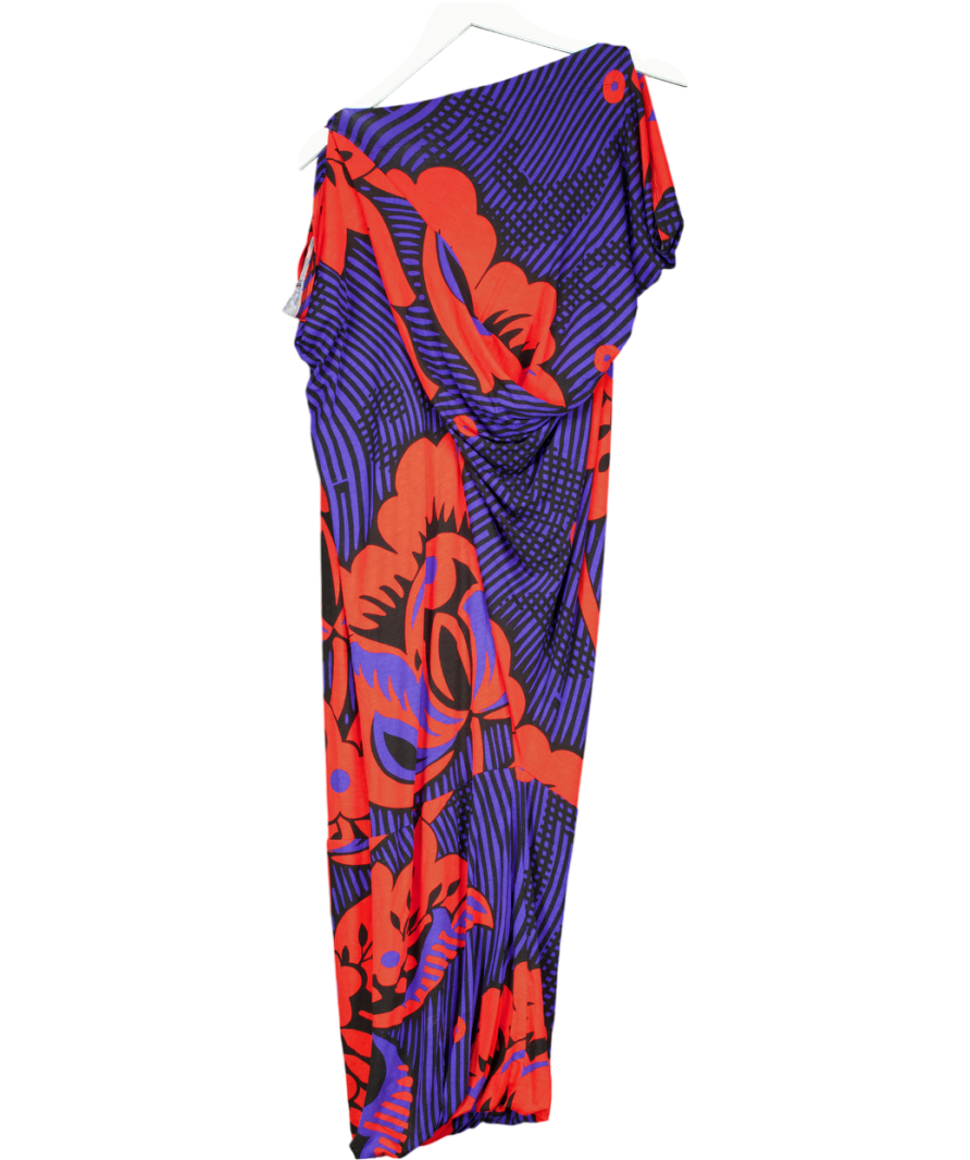 Vivienne Westwood Anglomania Blue billow Top Floral Jersey Knit Dress UK M