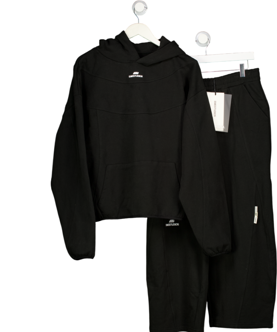 EME STUDIOS 2-piece Black Cinam Shadow Oversized Hoodie And Joggers Set UK S/M