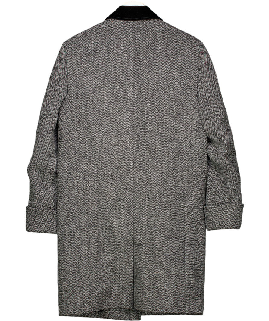 Brooks Brothers Grey Chesterfield Coat In Harris Tweed Wool UK S