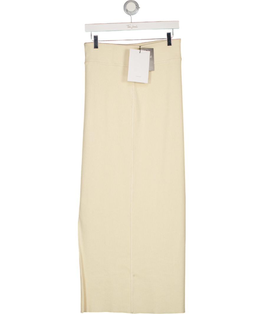 WARDROBE NYC Cream Knitted Cotton Column Skirt UK XL