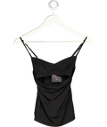 Oh Polly Black Esme Modal Ruched Layered Tank Top UK XXS