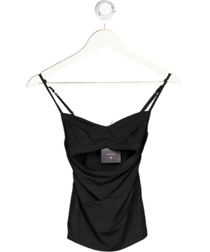 Oh Polly Black Esme Modal Ruched Layered Tank Top UK XXS