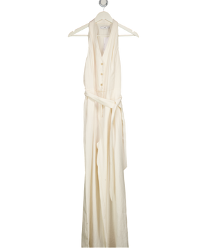 MANGO Cream Halter-neck Jumpsuit With Belt UK S