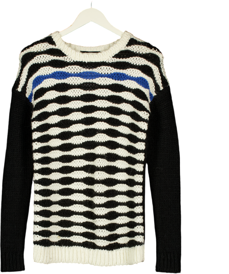 Tibi Black Chunky Patterned Knitted Jumper UK XS