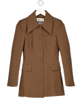 ODDMUSE Chocolate Brown Structured Jacket UK XS