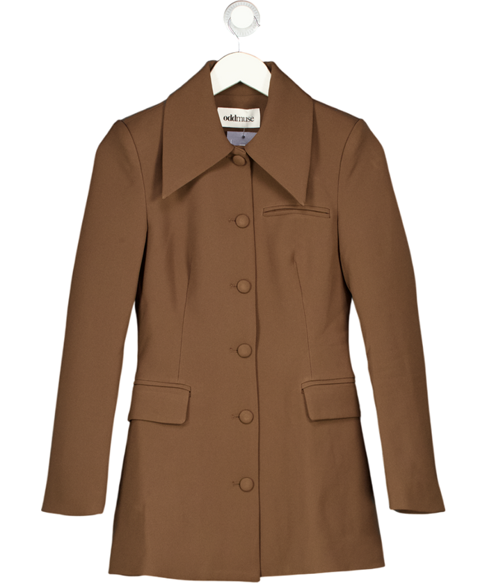 ODD MUSE Chocolate Brown Structured Jacket UK XS