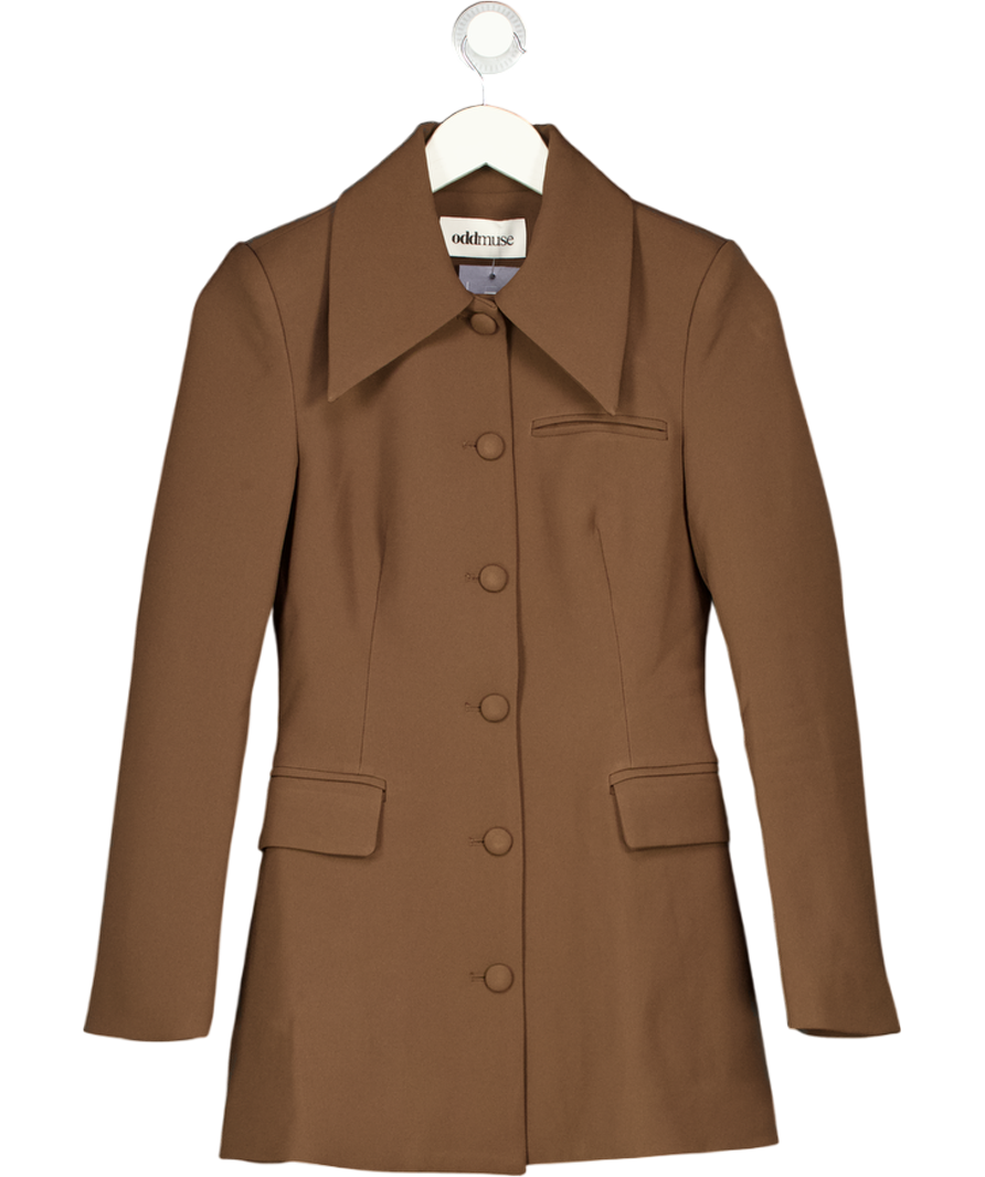 ODDMUSE Chocolate Brown Structured Jacket UK XS