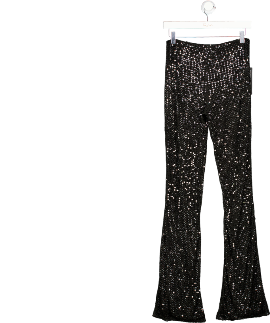 White Fox Moonlit Vows Beaded Pants Black UK S