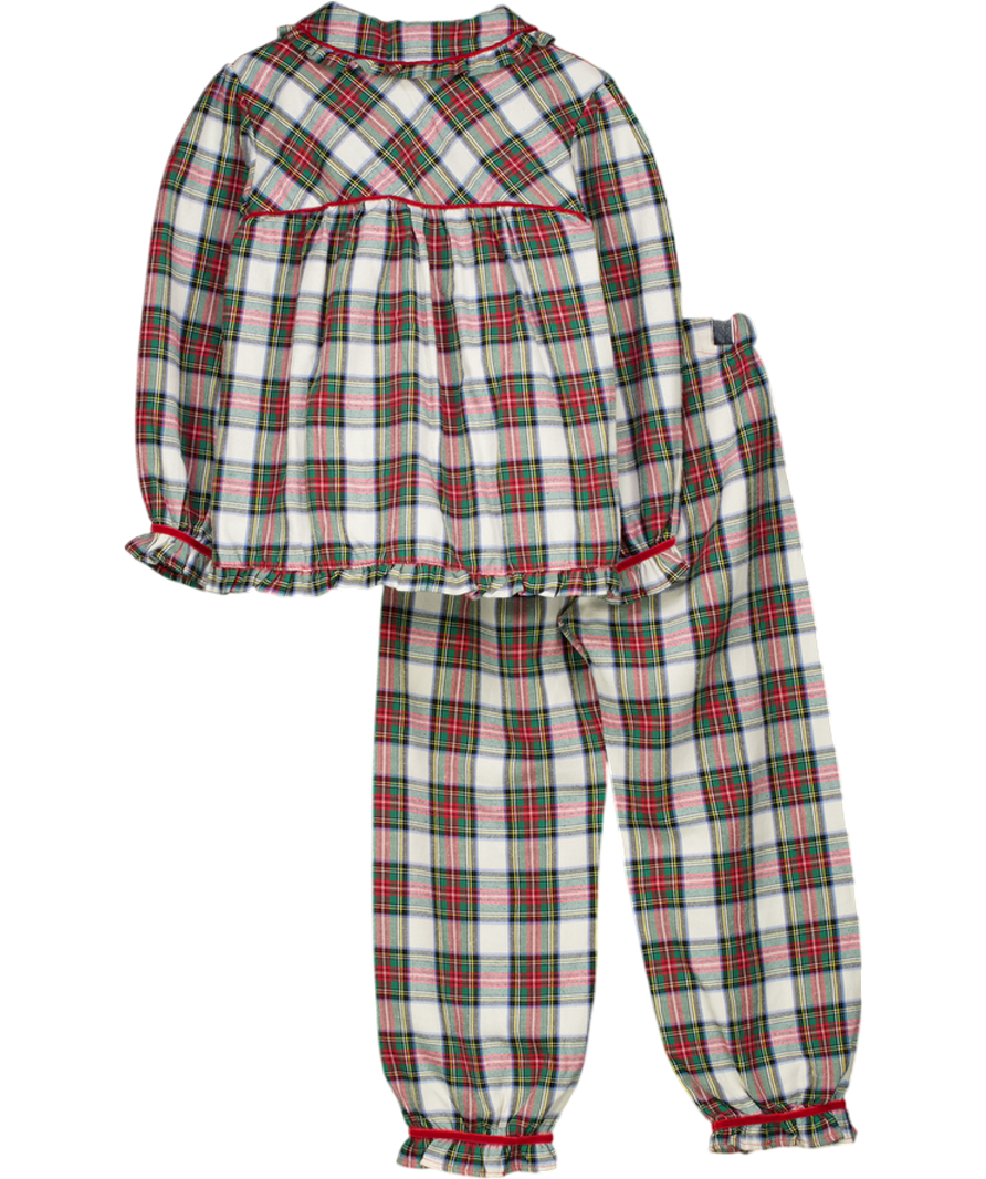 pepa london White Tartan Velvet Trim Pyjamas 6 Years