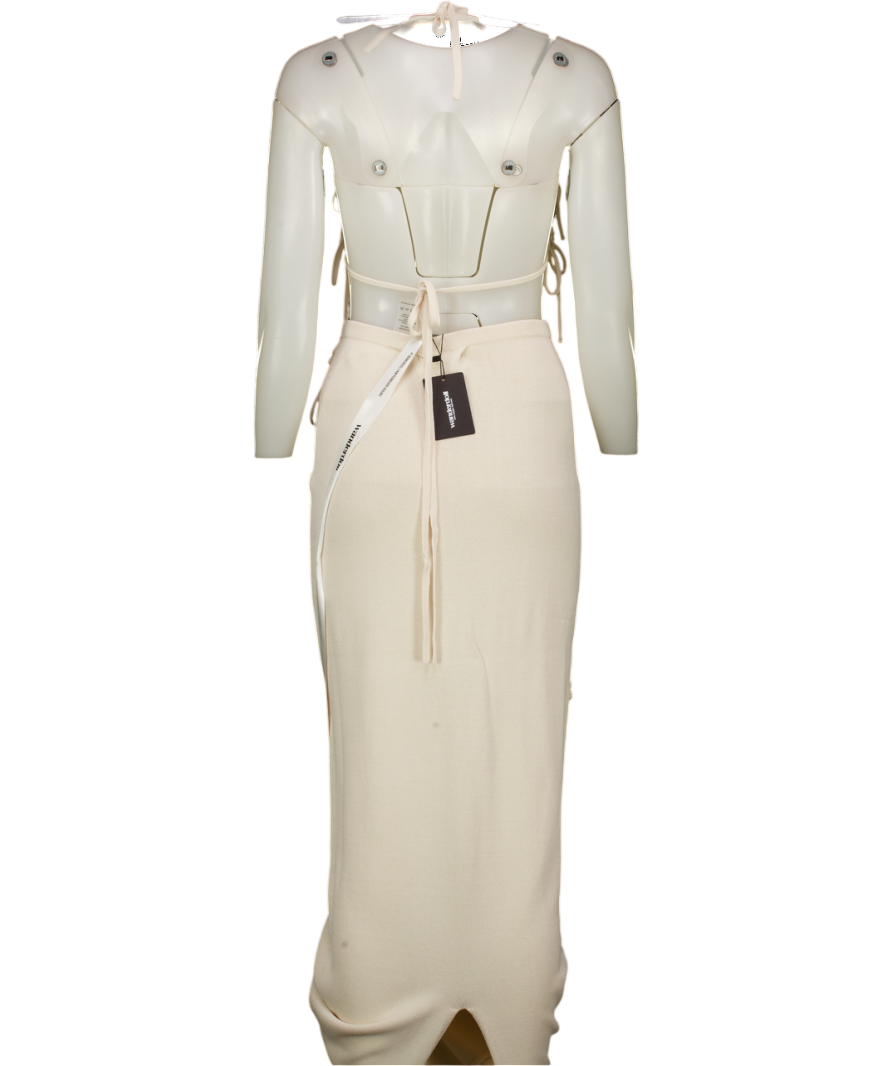 WANDERDOLL 2-piece Cream Delilah Knit Maxi Skirt And Peony Bra Top Set UK M