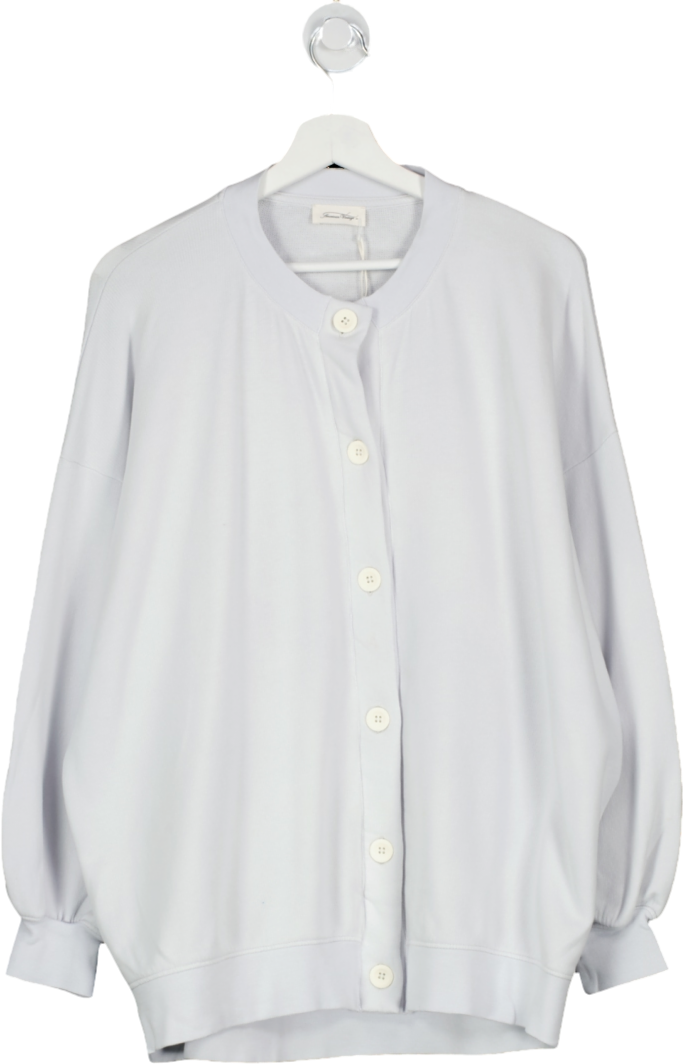 American Vintage Pale Lilac Super Soft Cotton Sweatshirt Cardigan UK XS/S