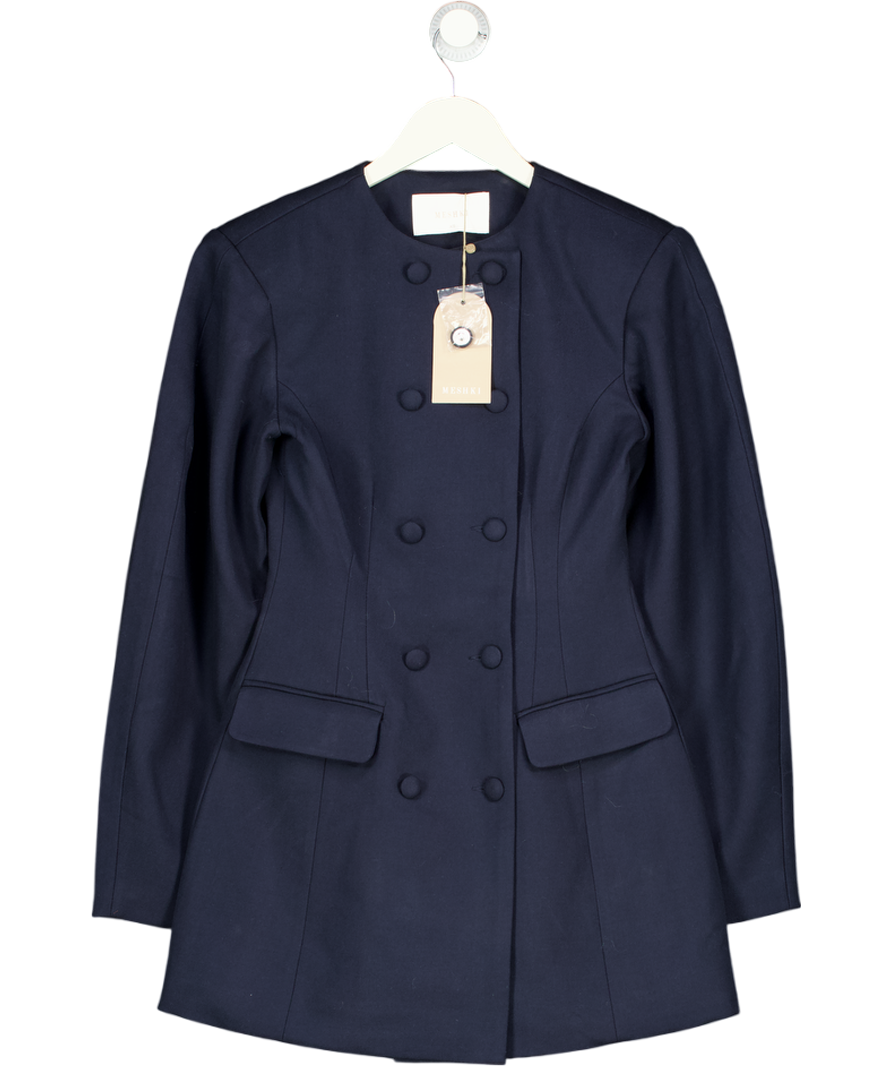 MESHKI Beatrice Blazer Mini Dress - Navy Blue UK XS