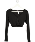 ALO Black Whisper Ribbed Stretch-jersey Cardigan UK S