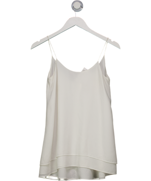 REISS White Double Layered Relaxed Cami Top UK 4