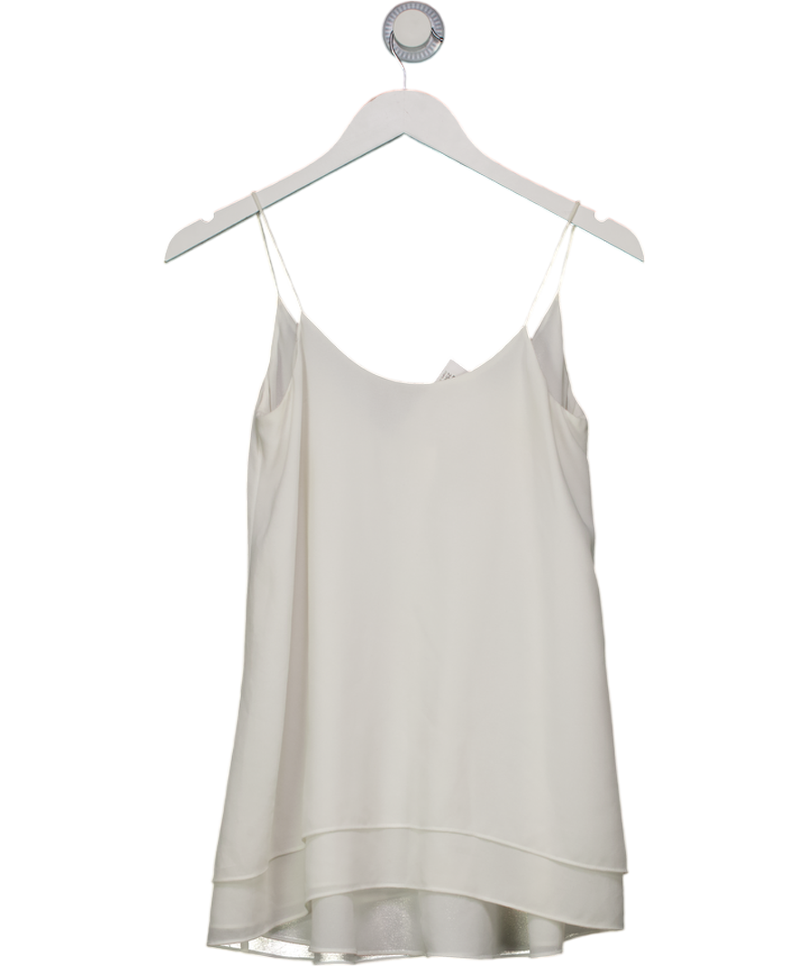 REISS White Double Layered Relaxed Cami Top UK 4