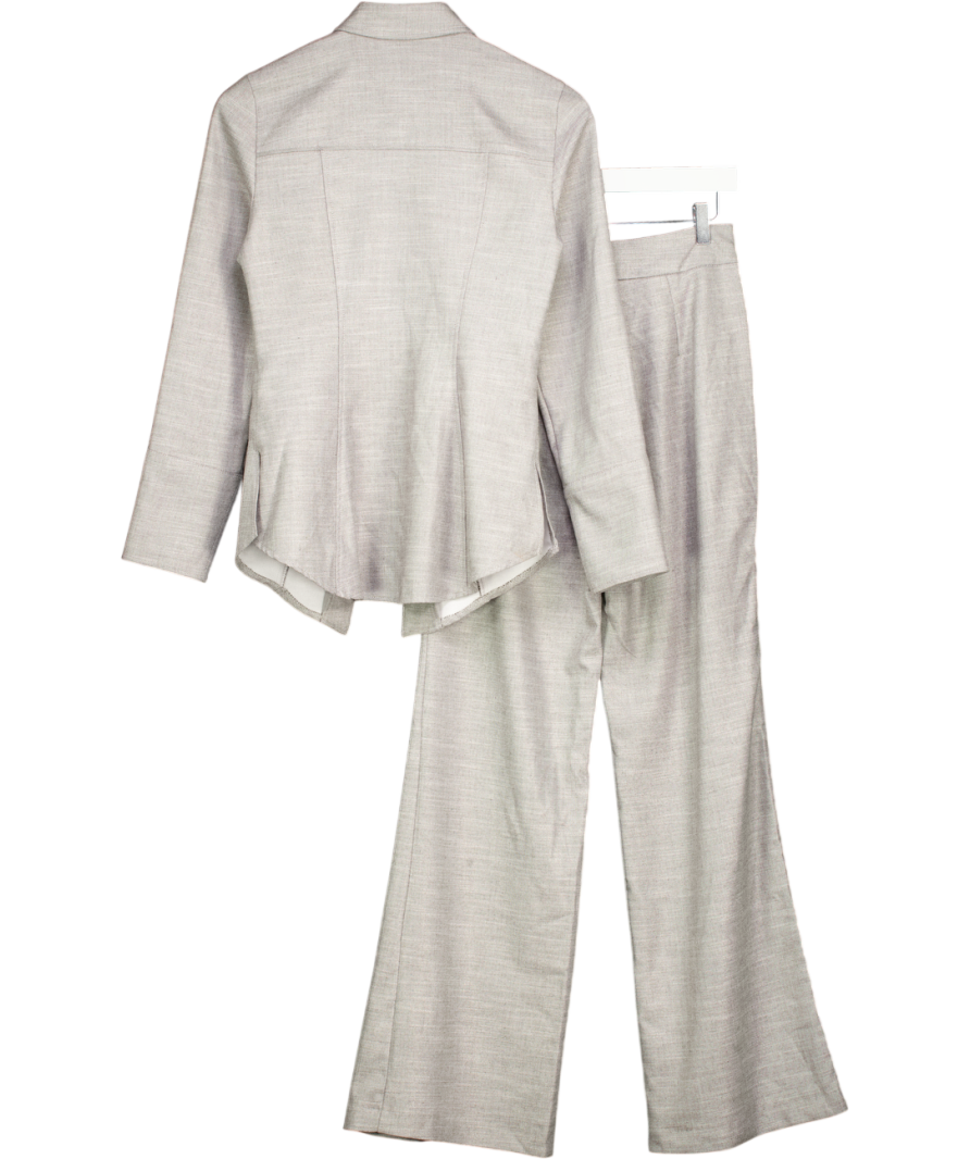 RIVER ISLAND 2-piece Grey Fitted Shirt And Wide Leg Trouser Set UK 6