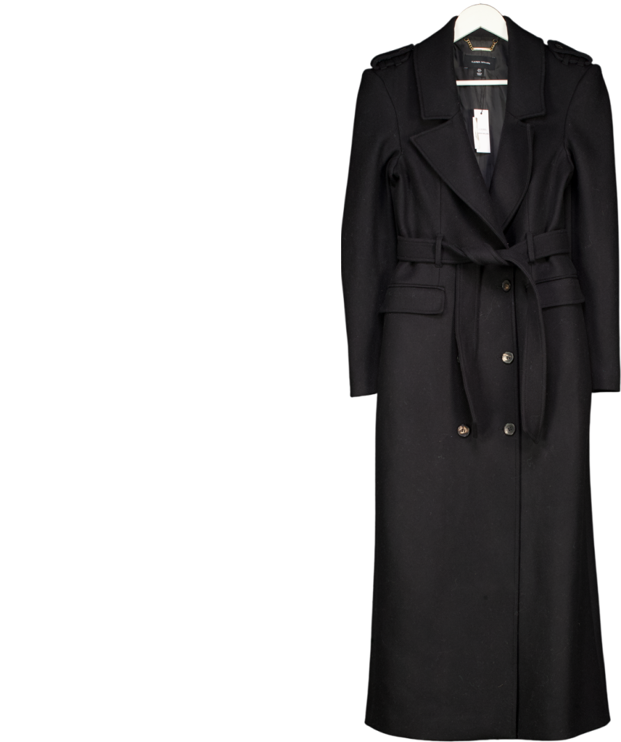 Karen Millen Black X Lydia Millen - Belted Double Breasted Coat UK 8