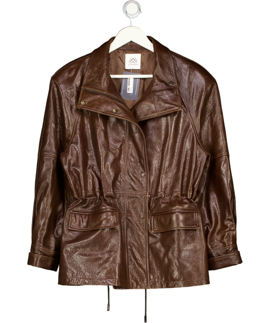 L.CUPPINI The Hailey Leather Jacket Brown UK S